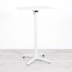 700mm White Square Poseur Table - White Frame