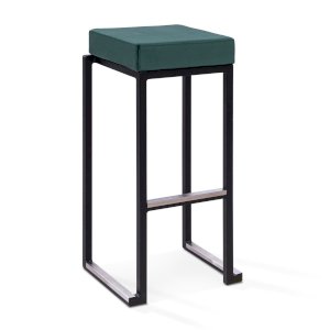 Nevada Bar Stool - Black Base Green Pad