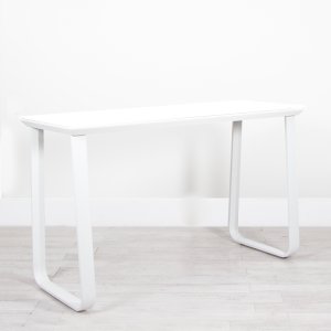 Utah Double Poseur Table - White Base White Top