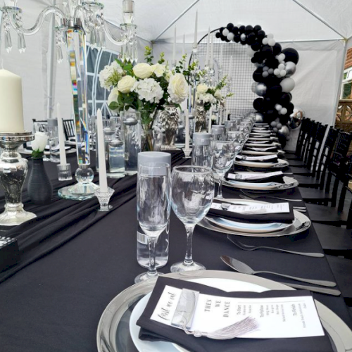 Black & Silver 21st Birthday Set Up