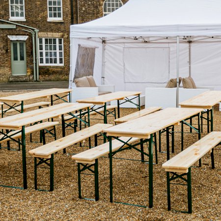 Beer Table & Bench Set (1800 x 500 Slimline) 2
