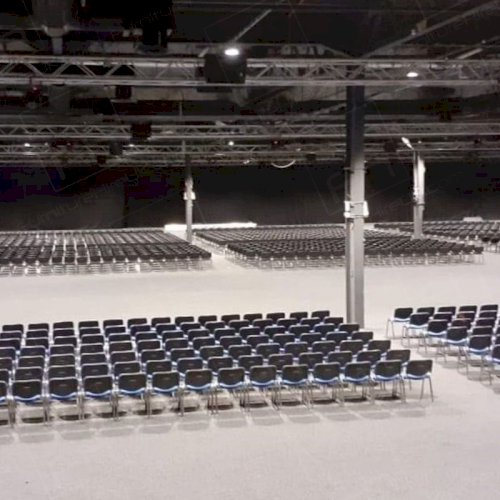 Event City Black and Blue Stacking Chairs