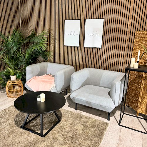 Dove Armchairs with Dallas and Miami Coffee Tables