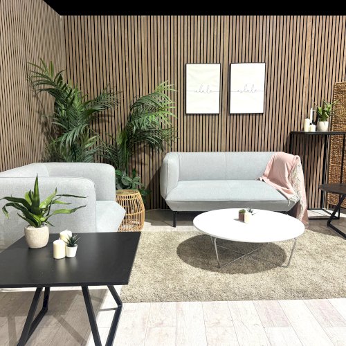 Dove Soft Seating with Dallas and Conic Table Hire