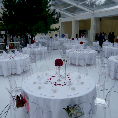 White & Red Rose Wedding Set Up