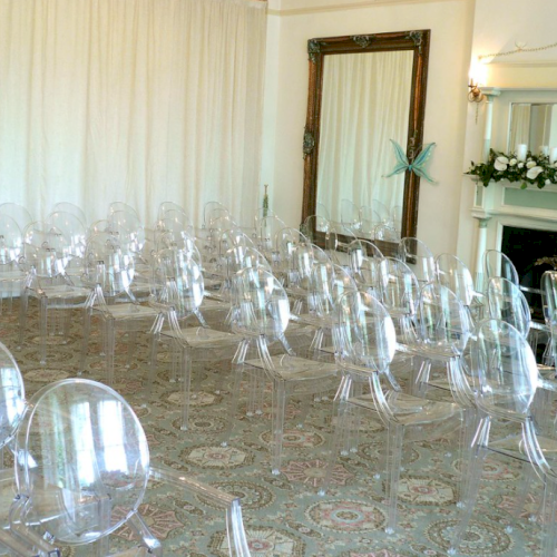 Wedding Reception with Ghost Victoria Chairs