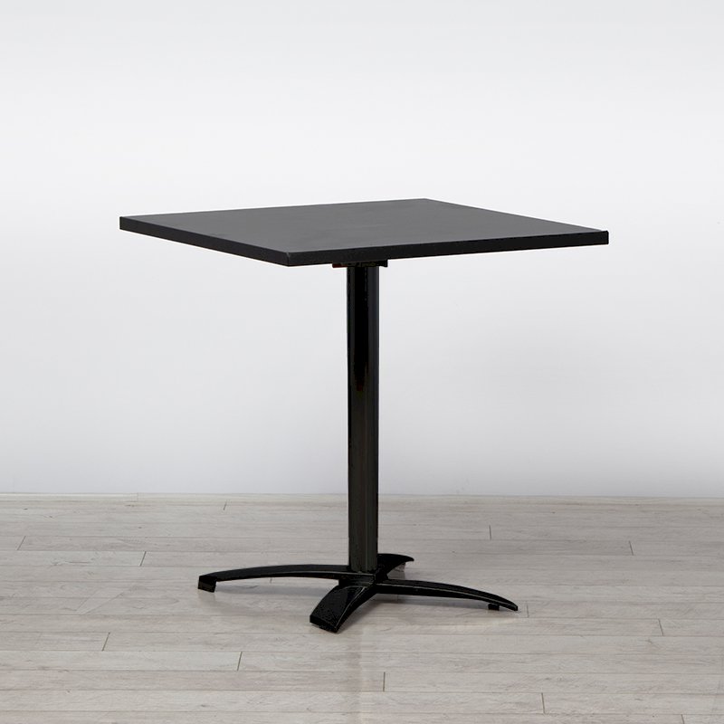 Black Bistro Table Hire Square Table Hire Black Base London & UK