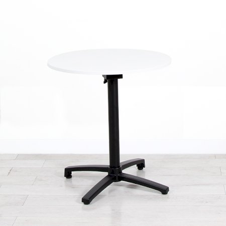 700mm White Round Bistro Table - Black Frame 1