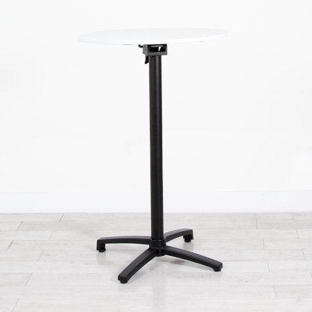 700mm White Round Poseur Table - Black Frame 1