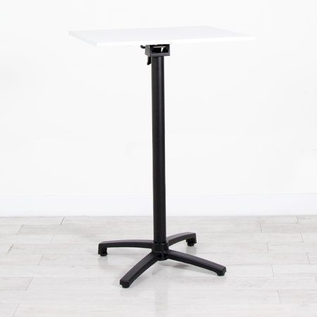 700mm White Square Poseur Table - Black Frame 1