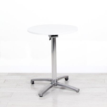 600mm White Round Bistro Table - Chrome Frame 1