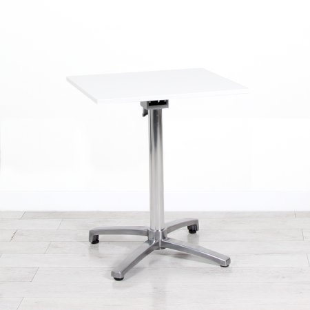 600mm White Square Bistro Table - Chrome Frame 1