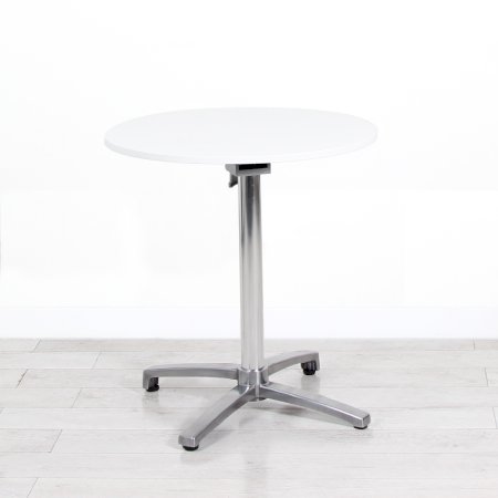 700mm White Round Bistro Table - Chrome Frame 1