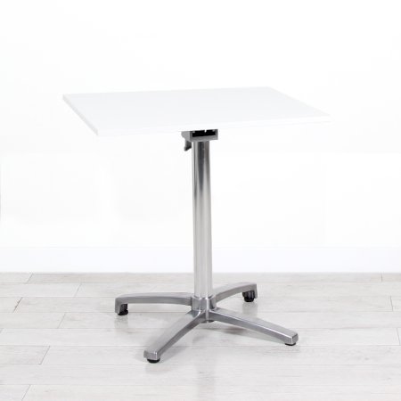 700mm White Square Bistro Table - Chrome Frame 1