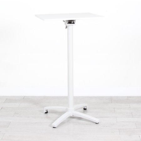 600mm White Square Poseur Table - White Frame 1