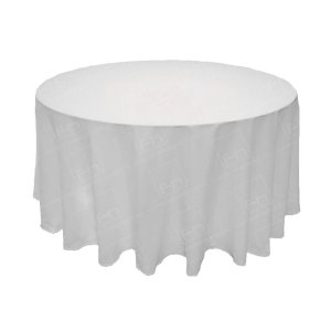 90 Inch Round White Tablecloth (for 3ft)