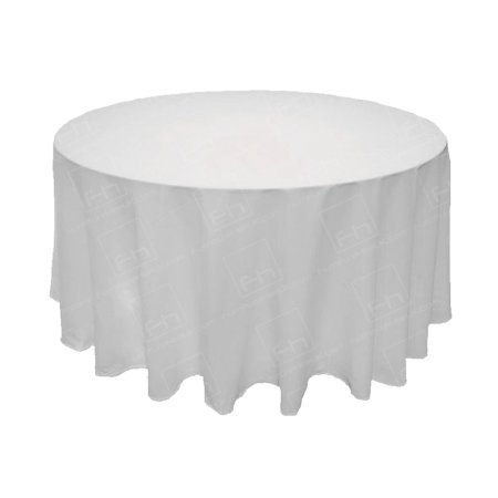 90 Inch Round White Tablecloth - 3/4 Drop