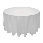 118 Inch Round White Tablecloth (for 5ft/5ft6)