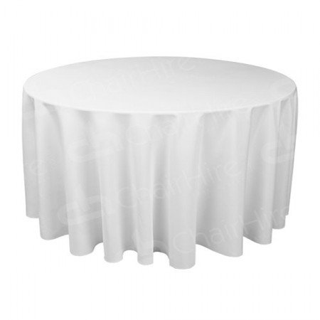 120 inch Round White Tablecloth