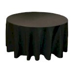 108 inch Round Black Tablecloth (for 4ft)